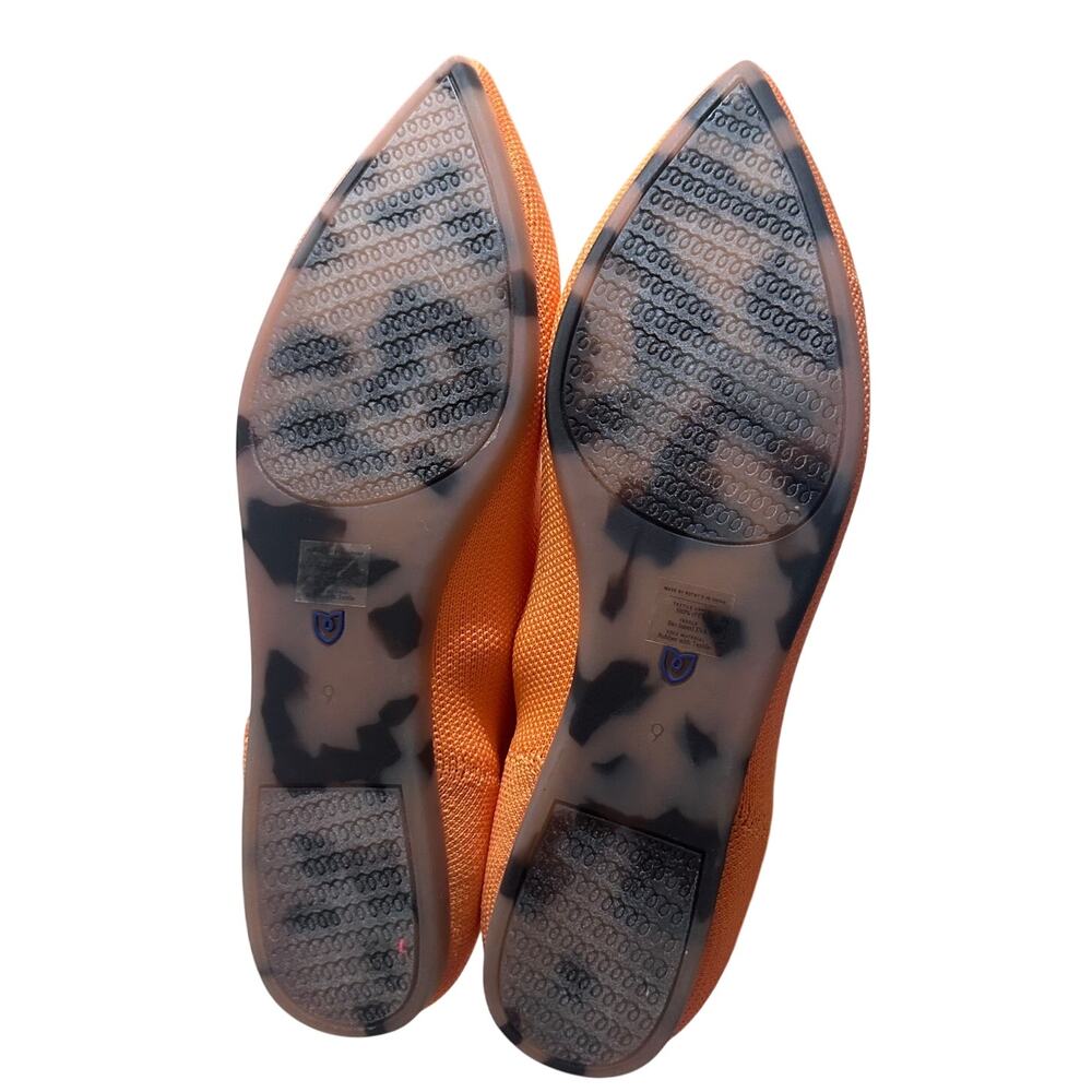 Rothy’s The Point Flats Vibrant Orange Persimmon Balletcore Comfort Minimalist 9 - Picture 7 of 7
